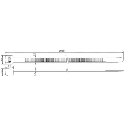 TRUSCO/トラスコ中山 PEEK結束バンド 全長300mm引張強度539.0N(100本入